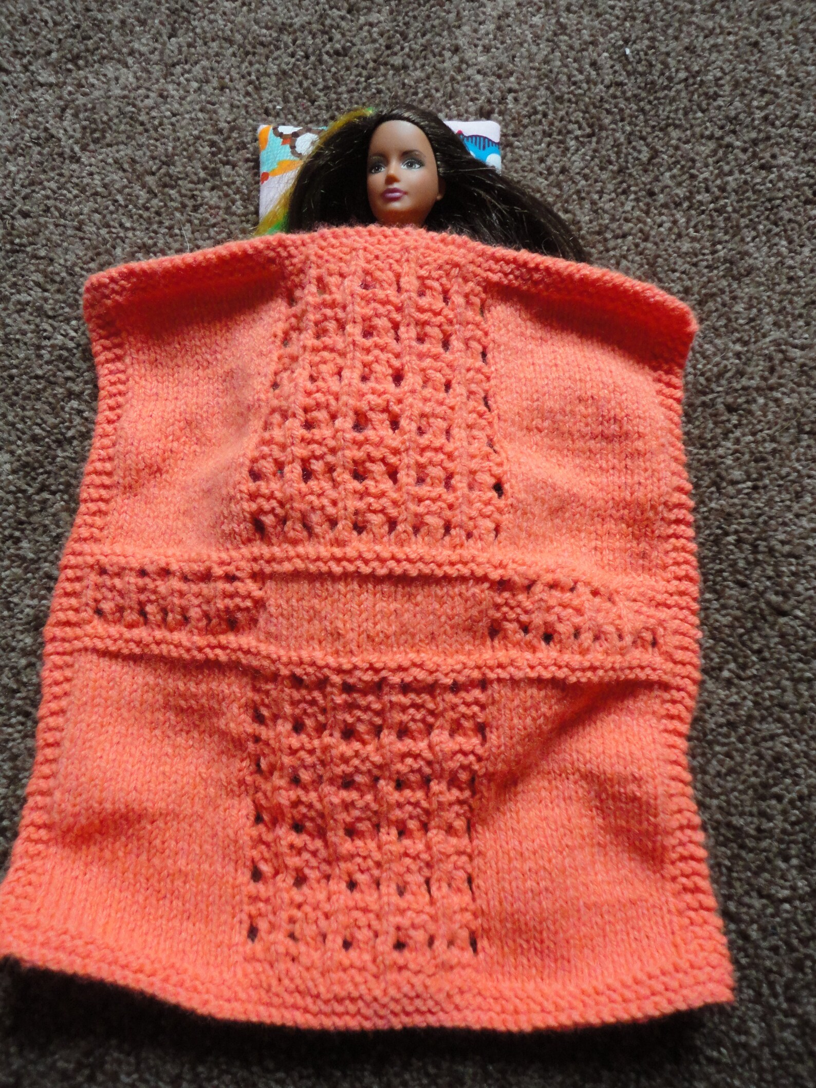 Doll blanket and pillow Handknitted Unique For Barbie size Etsy