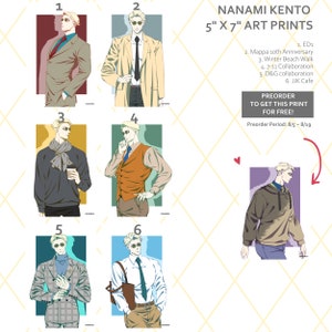 JJK 7&quot;x 5&quot; Nanami&#39;s Wardrobe Art Print  |Nanami Kento|