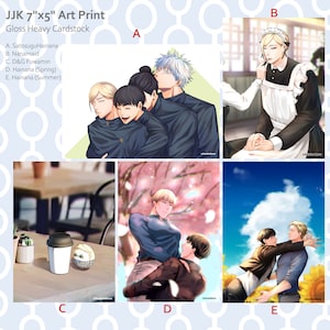 JJK 7&quot; x 5&quot; Print |Nanami Kento| Haibara Yu| Gojo Satoru| Geto Suguru|