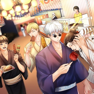 JJK 11&quot; x 17&quot; Summer Festival Poster |Geto Suguru, Gojo Satoru, Nanami Kento, Haibara Yuu|