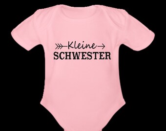 Babybody kleine Schwester, Geschenkidee zur Geburt, Strampler Little sister, Geschwister Outfit,