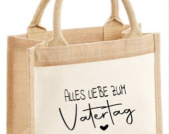 Kleine Jute-Tasche mit Einsteckfach zur Konfirmation, personalisierte Tasche für viele Überraschungen, Geschenkidee Konfirmation