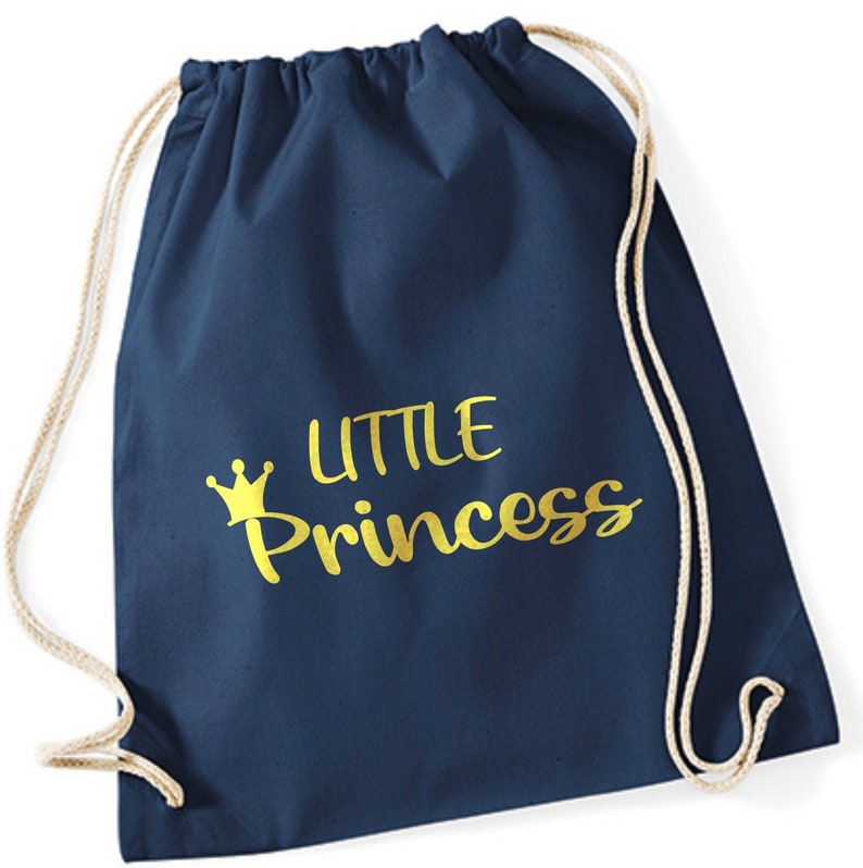 Gymnastics bag Little princess sayings Large Spring new work discharge sale motifs or white blue
