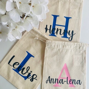 Geschenkbeutel personalisiert, Geschenksäckchen, Jutetasche Name,  Stoffbeutel Baumwolle Geburtstag, Beutel Wechselkleidung