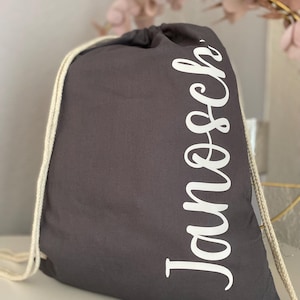 Sac de sport avec nom, sac cadeau, articles de sport, école, jardin d'enfants, anniversaire, sac à cordon, sac de sport avec inscription sur le côté