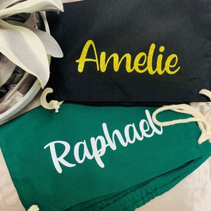 Personalized gym bag with name, gift bag, sports bag, change bag, school, kindergarten, birthday, drawstring bag grün