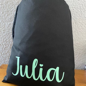 Bolsa de gimnasio personalizada con nombre, bolsa de regalo, bolsa de deporte, bolsa de cambio, colegio, guardería, cumpleaños, bolsa con cordón imagen 5