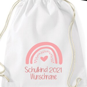Sac de gym pour personnaliser la scolarisation, arc-en-ciel avec nom, Écolier 2021, cadeau de scolarisation, tenue scolarisation, sac de maternelle