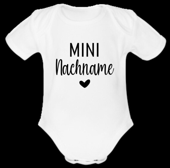 Personalisiert Baby Body "Mini [Nachname]" - Schwangerschaftsverkündigung Strampler