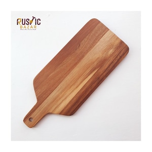 LAST 2 LEFT l Rustic Bazar | Wooden feather light Chopping board with handle | Acacia Wood Cutting board | L30cm x W12.5cm x H0.8cm