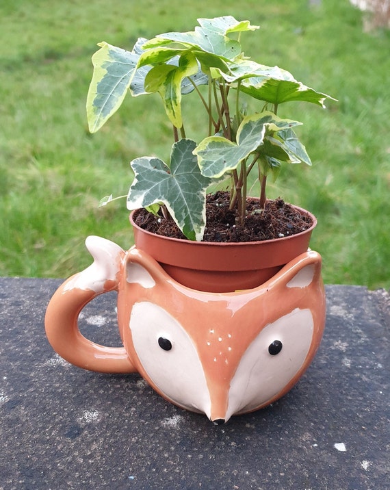 Rotfuchs Vaso in Ceramica a Forma di Volpe Rossa, Decorazione Natalizia