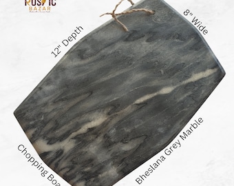 Black Marble Cutting Board | Veined Cheeseboard, Party Platter (12x8")