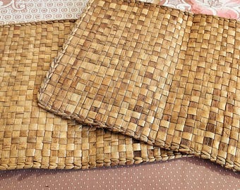 Woven Water Hyacinth Placemats: Rustic Cottage Tableware, 18x12