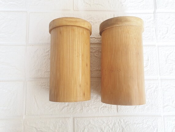 Pot à ustensiles de cuisine avec 6 ustensiles en bambou