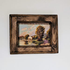 Rare Solid Oak Wood Aged Reclaimed photo Chunky Frame l Vintage Style Portrait Display l Rustic Picture frame l Wall Hanging l L5X3.5"/L6X4"