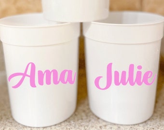 Personalized Party Drink Cup, Custom Stadium Cups, Bachelorette Favor