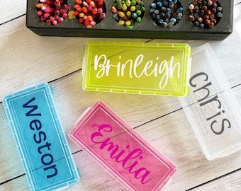Personalized Pencil or Marker Box, School Supply Art Case