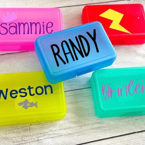 Personalized Pencil Box Back to School Pencil Box Custom School Supply Box Marker box with name Art Case image 1