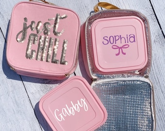 Personalized Pink Lunchbox, Custom Sandwich Container, Back to School