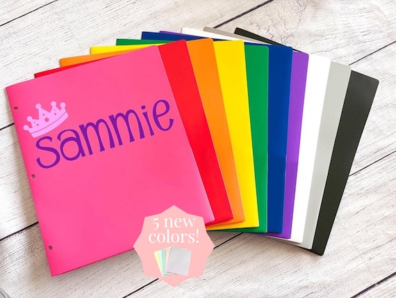 Personalized 3 Hole Folder | 3 Prong Folder | Back to School 2 Pocket Folders | Custom School Supplies| Personalized Classwork Folder
