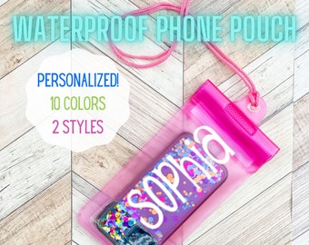 Personalized Waterproof Phone Case, Beach or Pool Phone Pouch, Waterproof Phone Lanyard, Custom Dry Bag for Accessories