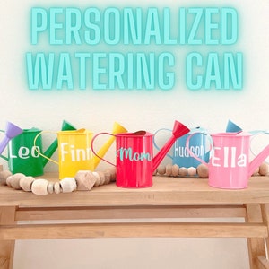 Personalized Small Watering Can, Kids Outdoor Gift, Spring 2022 Garden Decor, Toddler Water Play, Modern Water Can, Mother&#39;s Day Garden Gift