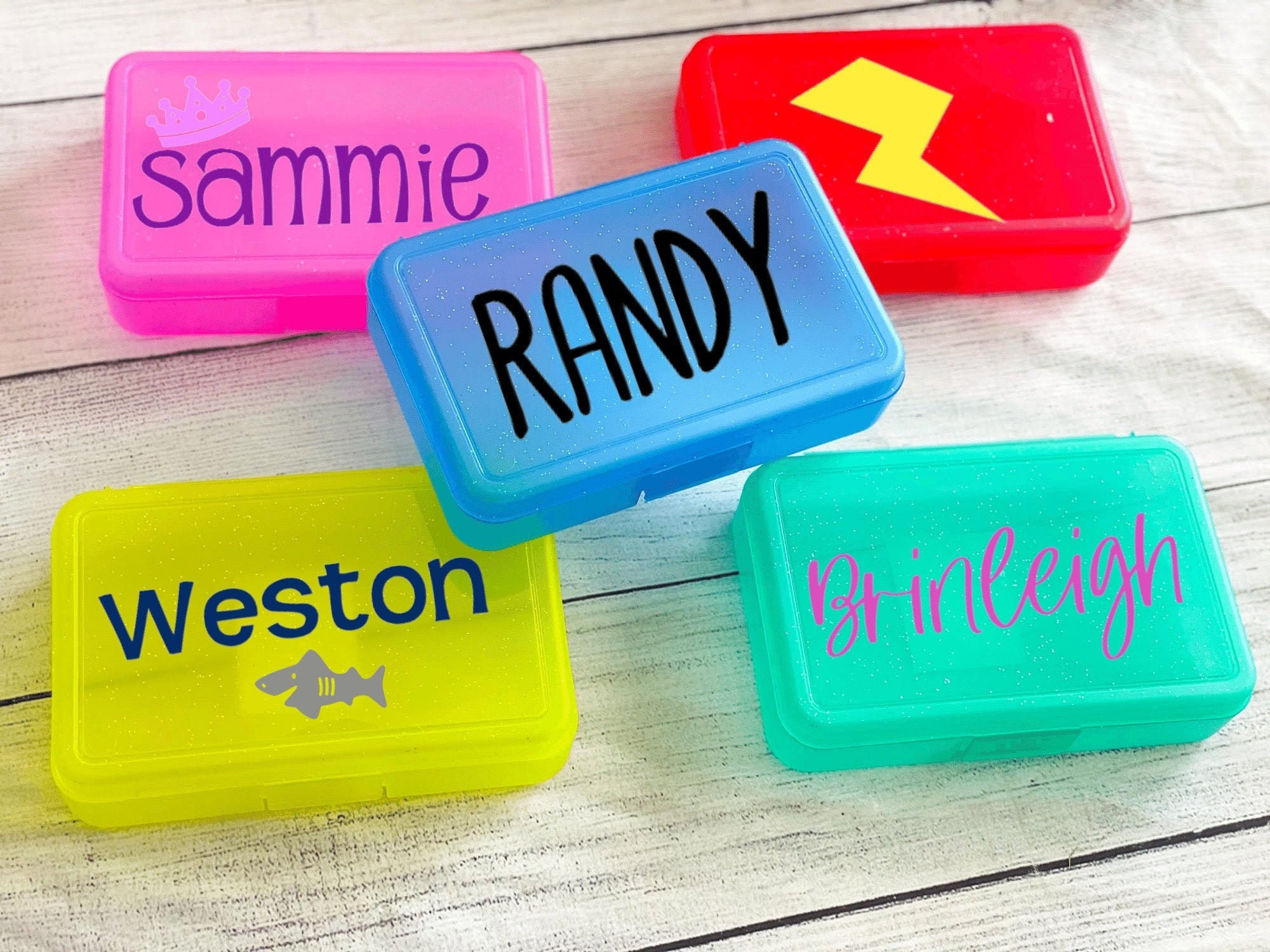 Kids Snack Container Personalized, School Supply Box, With Name Snack Box,  on the Go Childrens Food Storage, Crayon Container 