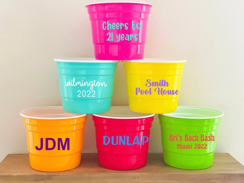 Personalized Large Party Bucket | Custom Large Red Cup | Pool Drink Bucket | Beverage Tub | Outdoor Drink Container 