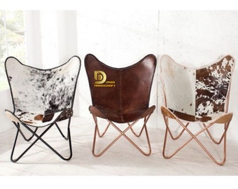 Leather Butterfly chair, Butterfly Cover With Folding Iron Base