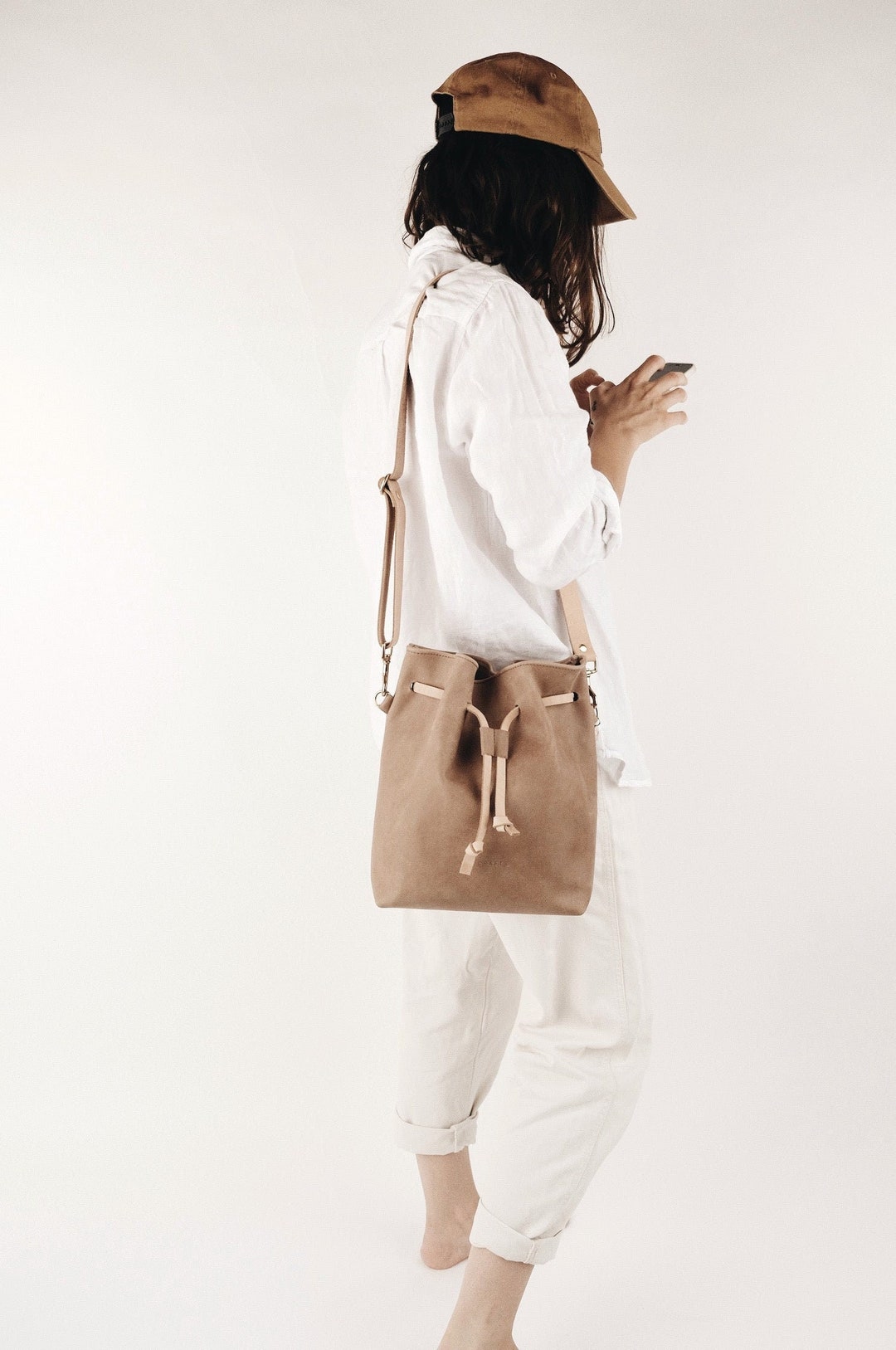 Oversized Stone Small Bucket Bag