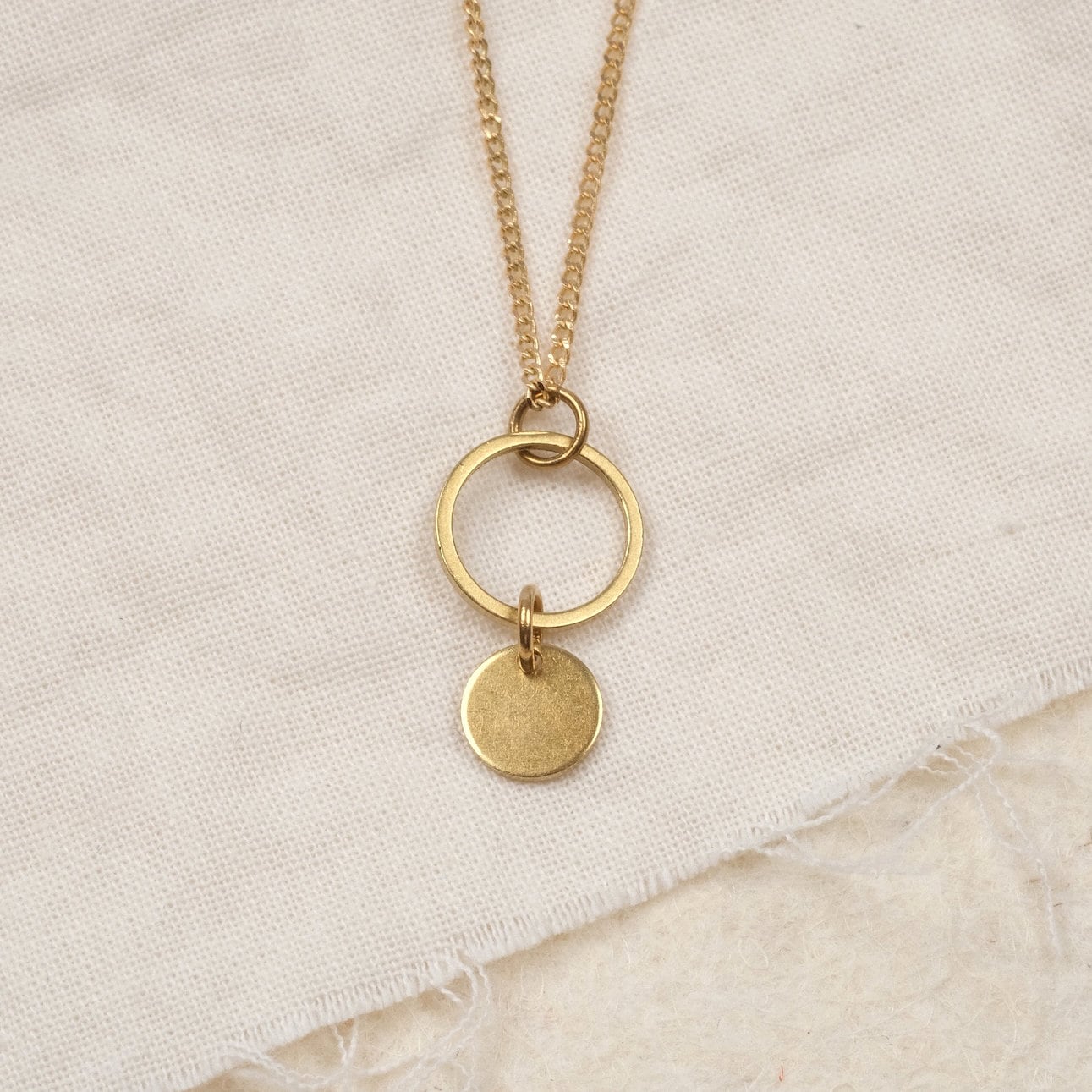 Gold Necklace, Women's Necklace, Coin Pendant, Golden Necklace, Circle Pendant, Simple Necklace, Sustainable Jewelry, SUNNY NECKLACE