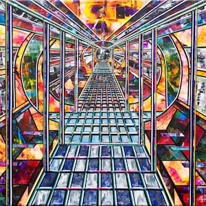 Tube Interior, London Underground, Fine Art Print, Giclee, Wall Hanging, Home Decor