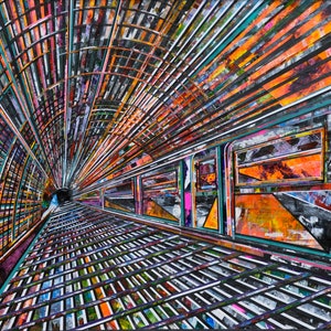 Metrô de Londres, plataforma de tubo, impressão de belas artes, giclée, arte de parede, abstrato, decoração de casa