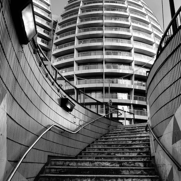 Old Street Station Ansicht Architektur London schwarz und weiß Fotografie Fine Art Print