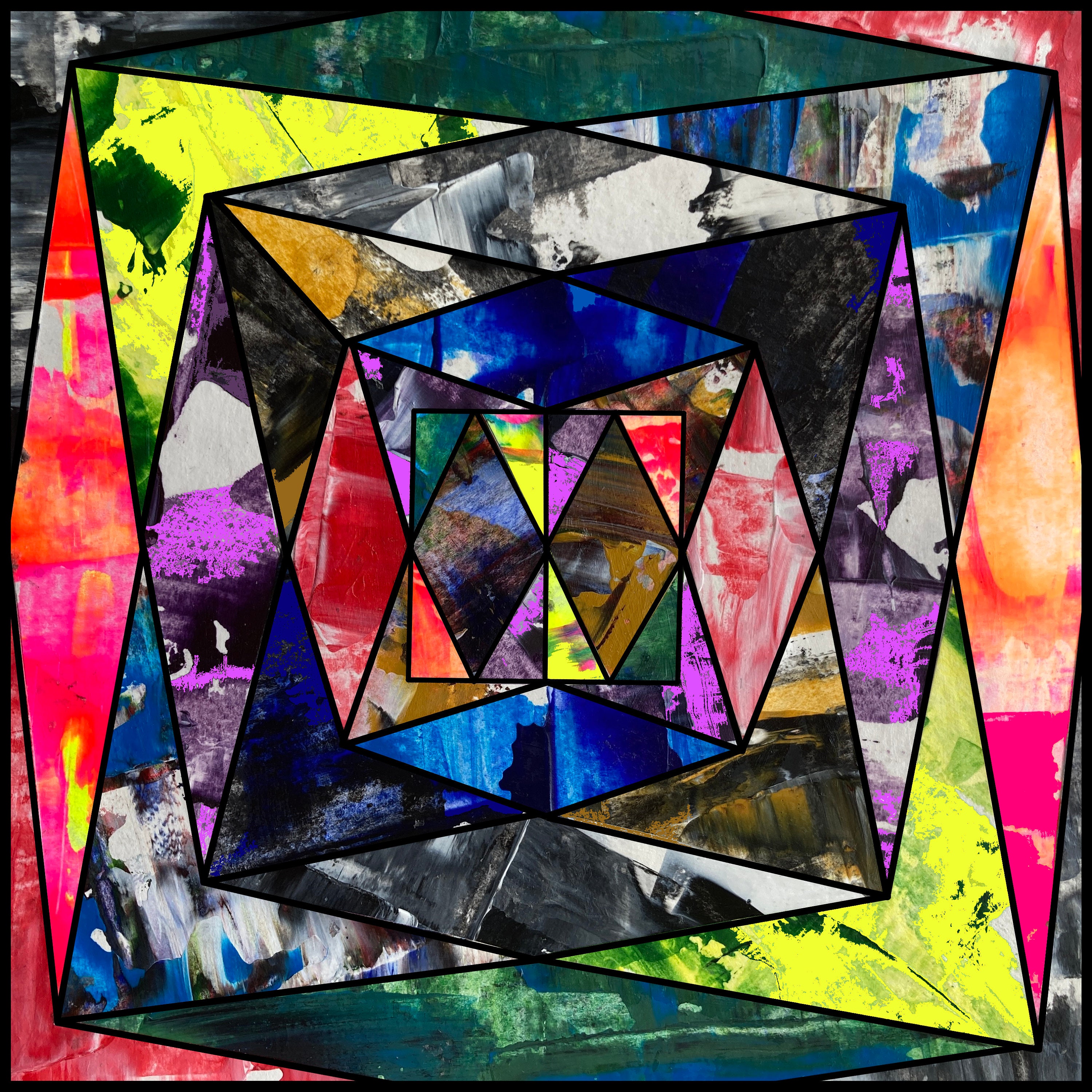 Diamond Geometric Abstract psychedelic Fine Art Print | Etsy