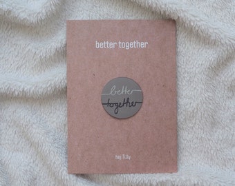 BETTER TOGETHER Aufnäher zum Aufbügeln, Grau oder Braun