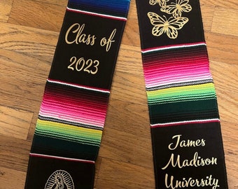 Personalized Mexican Sarape Graduation Stole, Personalized Stole