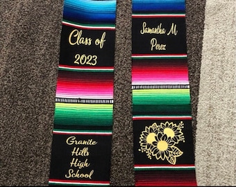 Custom Mexican Graduation Stole/ Graduation Sash