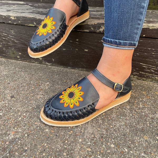 blue huarache sandals