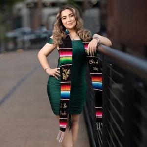 Custom Mexican Sarape Graduation Stole, Personalized Stole