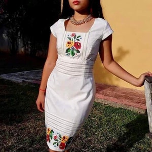 Mexican Yucateco Dress Cross Stitch Embroider