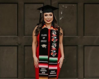Floral Embroidered Personalized Mexican Graduation/LIMITED QUANTITY