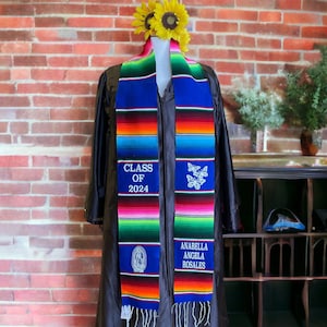 Custom Sarape graduation stole, personalized stole