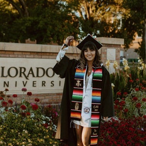 Custom Mexican Sarape Graduation Stole, Personalized Stole image 1