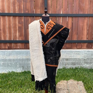 Poncho Gaban de Cuero Mexicano