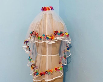 Floral Embroidered Wedding Veil