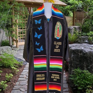 Butterfly Sarape Graduation Stole Class/Personalized Stole