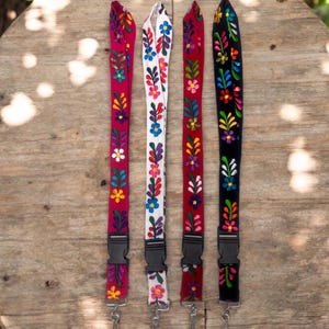 Floral Embroidered Lanyard