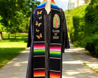 Monarch Butterfly Sarape Graduation Stole Class/Personalized Stole