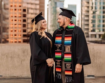 Cappe Diem Two Flag Graduation Sash Stole [USA + International] Class Of 2025 Graduation Day Unisex Seniors Academic Sash (50+ Countries) - Canada